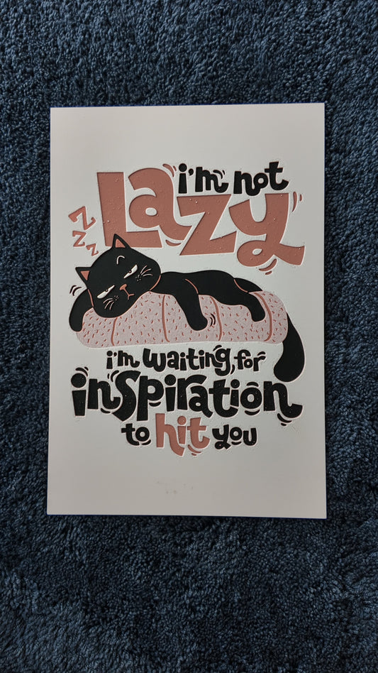 I'm Not Lazy – Cat Quote 3D Wall Poster