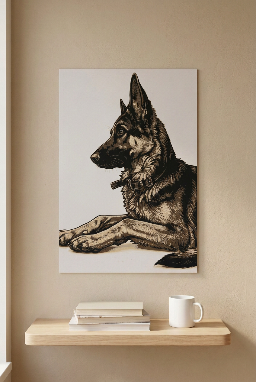 German Shepherd – Wall Shelf Mockup