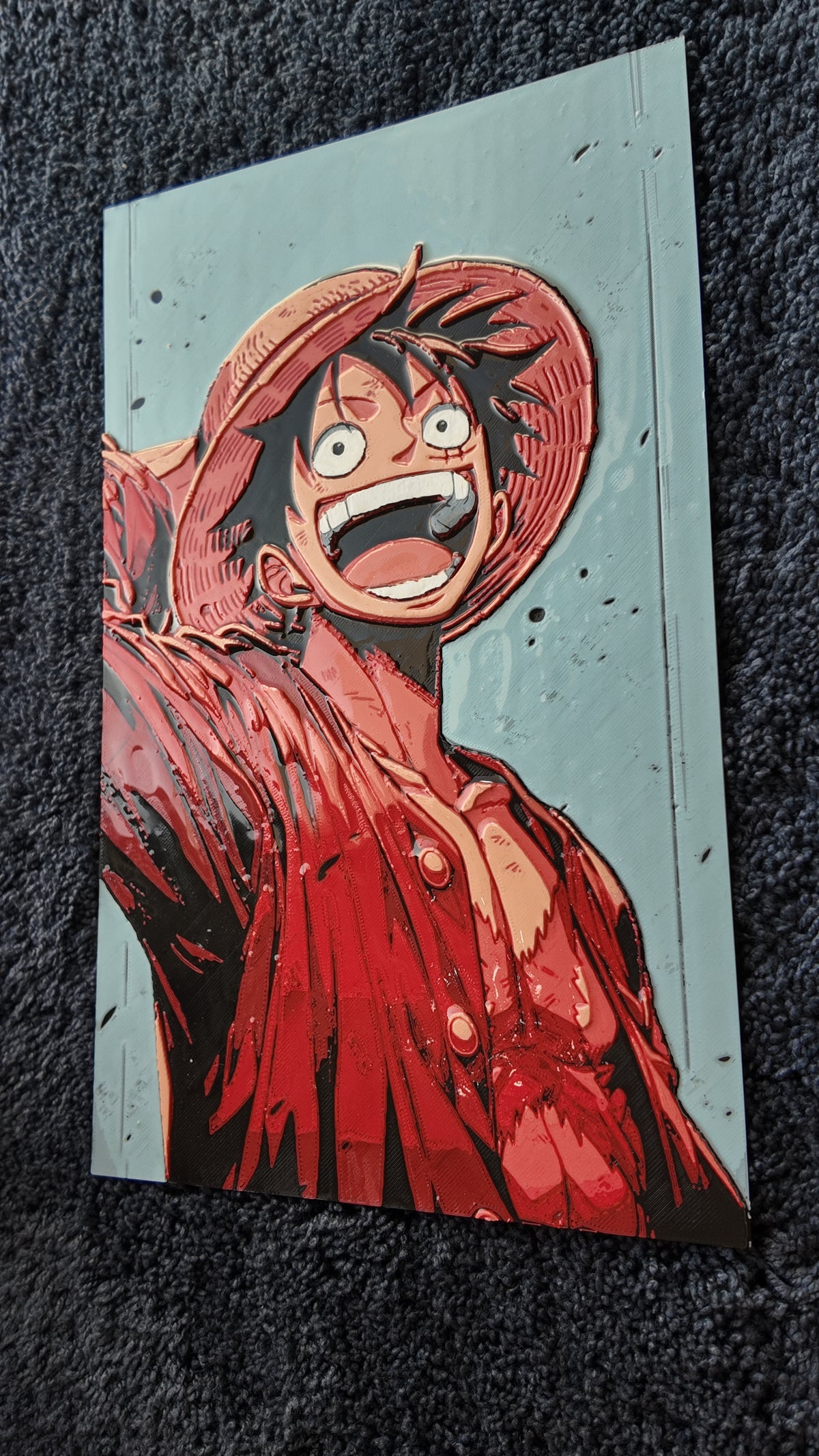 Straw Hat Luffy – Bold Red Anime Wall Poster