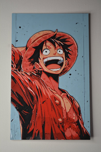 Straw Hat Luffy – Bold Red Anime Wall Poster