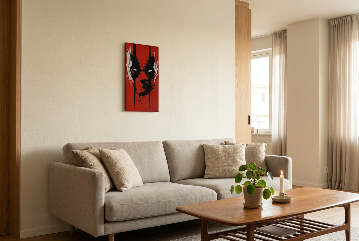 Strata Art – Deadpool Living Room Mockup